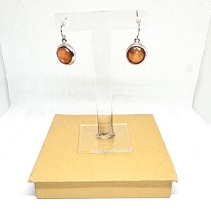 Vintage,Elegant Amber Drop Earrings.